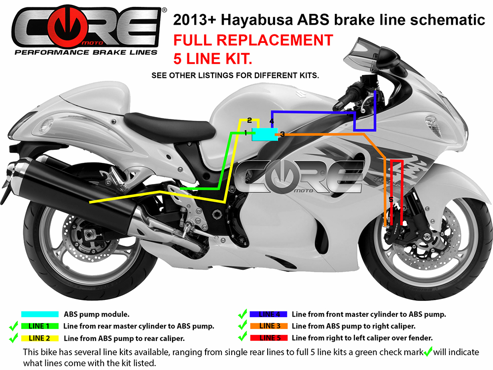 COREMOTO カラーブレーキホース GSX1300R 隼 (13-20) ABS用