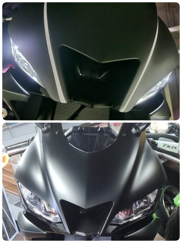 アッパーカウルカバー　R6フェイスへカスタム　YZF-R25/R3